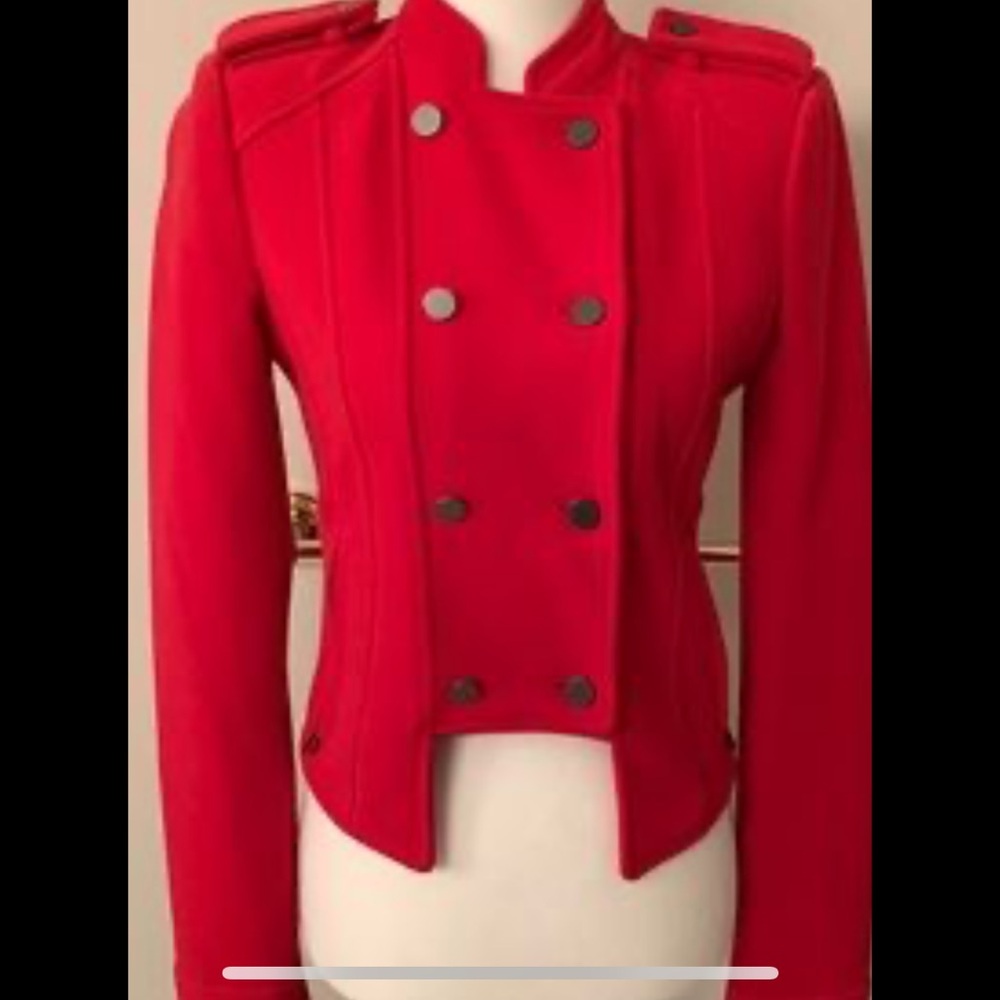Women's Red Double-Breasted Jacket - Picture 1 of 2